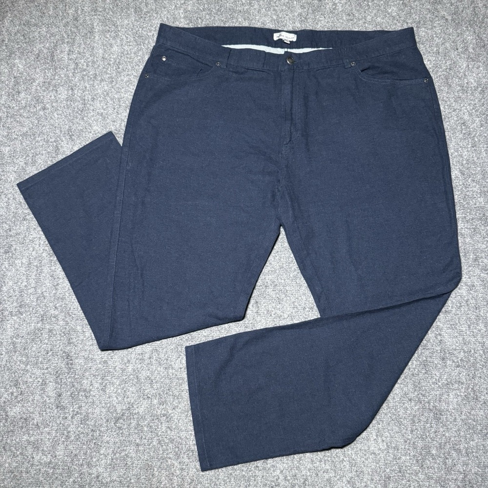 Peter Millar Flannel 5-Pocket Pants Men 42x30 Navy Blue Stretch Cotton Golf
